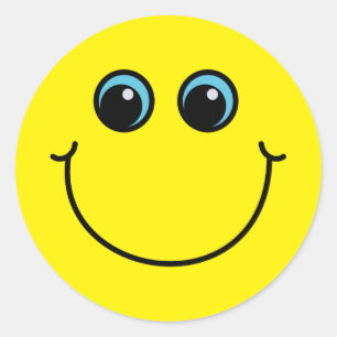 Geel glimlachen Emoji Face Ronde Sticker