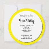 Geel glimlachen Uitnodiging Emoji Face Party (Achterkant)