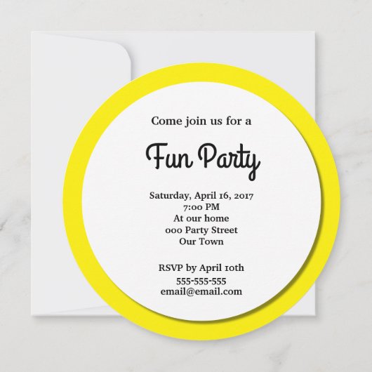 Geel glimlachen Uitnodiging Emoji Face Party (Achterkant)