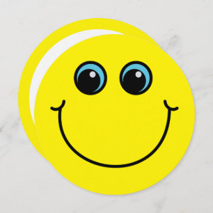 Geel glimlachen Uitnodiging Emoji Face Party