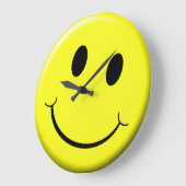 Geel glimlachend gezicht Emoji-ish Happy Face Grote Klok (Hoek)