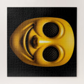 Geel glimlachend masker legpuzzel (Horizontaal)