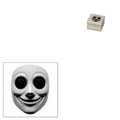 Geel glimlachend masker rubberstempel (Gestempeld)