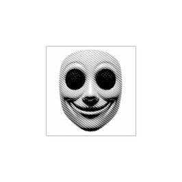 Geel glimlachend masker rubberstempel