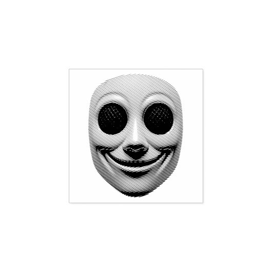 Geel glimlachend masker rubberstempel (Afrduk)