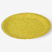 Geel glinsterend goud glans huwelijken verjaardage papieren bordje (Gekanteld)