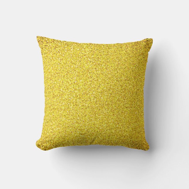 Geel Glitter Goud Sparkle Patterns Schattige Moder Buitenkussen (Voorkant)
