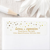 Geel Glitter Sparkle Confetti Stippen Moderne Etiket (Insitu)