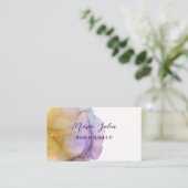 Geel glittergoud waterverf Visitekaartje (Staand voorkant)