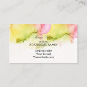 Geel glittergoud waterverf Visitekaartje (Achterkant)