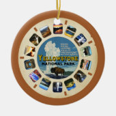 GEEL-GLOWSTONE NATIONALE PARK RETRO HOLIDAY KERAMISCH ORNAMENT (Voorkant)
