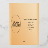 Geel Gold Business Valentijn Folie Kaart (Achterkant)