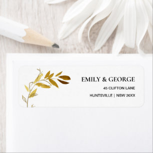 GEEL GOLD FAUNA WATERVERF VERLAAT BRANCHADRES ETIKET