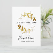 GEEL GOLD FAUNA WREATH GIFT-CERTIFICERINGSKAART FEESTDAGENKAART (Staand voorkant)