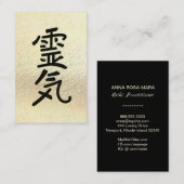 *~* Geel Gold Foil -    Reiki Master Symbol Visitekaartje (Voorkant / Achterkant)