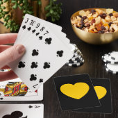 Geel Gold Heart op zwart Pokerkaarten (Insitu)
