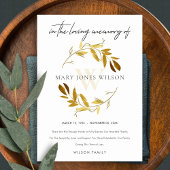 GEEL GOLD OCHRE FOLIAGE WREATH SYMPATHY MEMORIAL BEDANKKAART