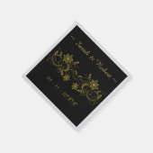 Geel Gold-script op zwarte achtergrond Servet (Hoek)