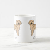 Geel Golden Retriever Cartoon Dog Aangepaste naam Koffiemok (Center)