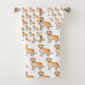 Geel Golden Retriever Cartoon Dog Patroon Bad Handdoek (Insitu)