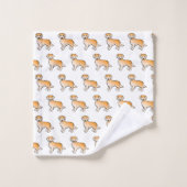 Geel Golden Retriever Cartoon Dog Patroon Bad Handdoek (Wasdoekje)