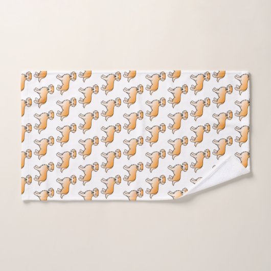 Geel Golden Retriever Cartoon Dog Patroon Bad Handdoek (Handdoek)