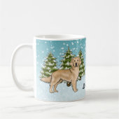 Geel Golden Retriever Hond Kerstmis Custom Name Koffiemok (Links)