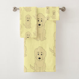 Geel Goldendoodle Dog Design Bad Handdoek