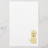 Geel Goldendoodle Dog Design Briefpapier (Achterkant)