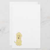 Geel Goldendoodle Dog Design Briefpapier (Voorkant / Achterkant)