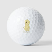 Geel Goldendoodle Dog Design Golfballen (Voorkant)