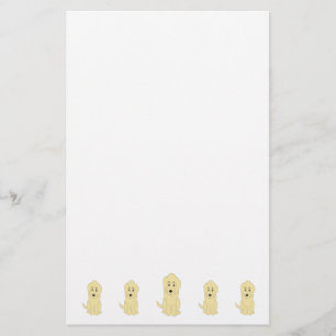 Geel Goldendoodle Hond Design Briefpapier