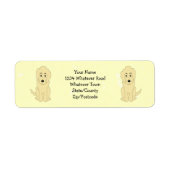 Geel Goldendoodle-hond ontwerp retouradres Etiket (Voorkant)