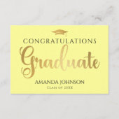 Geel Goud Afstuderen Wijsheid Afstuderen Informatiekaartje (Voorkant)