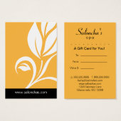 Geel Goud Blad Salon Spa Cadeau Kaart Certificaat (Voorkant /achterkant)