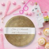 Geel Goud Blends Gepersonaliseerde Jubilea Borden Papieren Bordje (Feest)