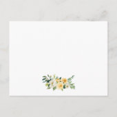Geel Goud Bloemen Bruiloft Details Invoegen Kaart (Achterkant)