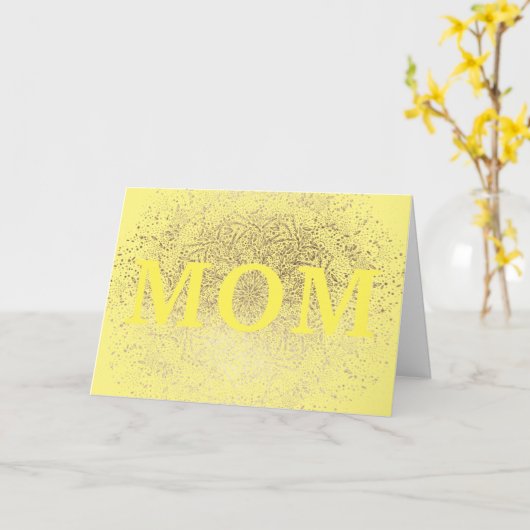 Geel Goud Bloemen MOM Formele Elegante Moederdag Kaart (Gele Bloem)