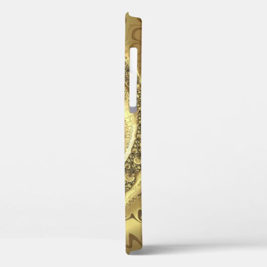 Geel goud bold metallic handgeschreven monogram Case-Mate iPhone case (Achterkant / Links)