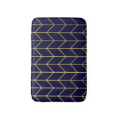 Geel goud Chevron Navy Blue Modern Chic Badmat (Voorkant Verticaal)