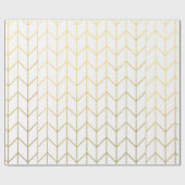 Geel goud Chevron White Modern Chic Cadeaupapier (Vlak)