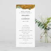 Geel goud- en Aqua Marble Wedding Program Programmakaart (Staand voorkant)