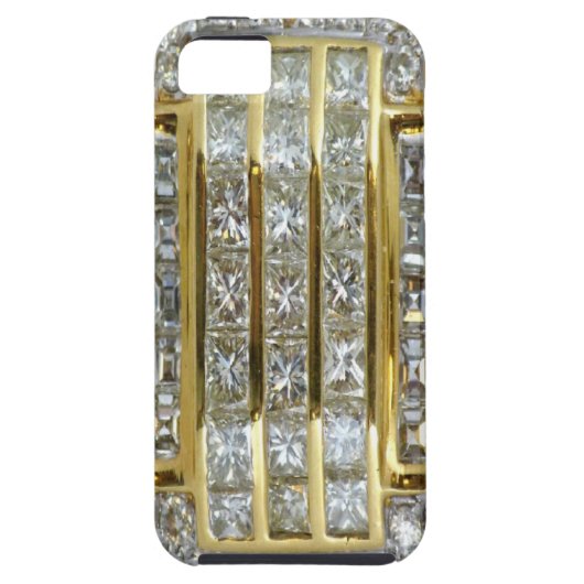Geel goud en diamanten art iPhone 5 Hoesje (Achterkant)