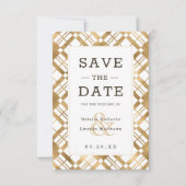 Geel goud en elke kleur Roestvrij randapparaat Save The Date (Voorkant)