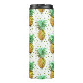 Geel goud en groen anananaspatroon. thermosbeker (Achterkant)