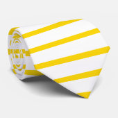 Geel-Goud en Wit horizontaal-Striped Stropdas (Opgerold)