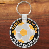 Geel Goud en Wit Voetbal ⚽ Sleutelhanger (Voorkant)
