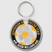 Geel Goud en Wit Voetbal ⚽ Sleutelhanger (Achterkant)