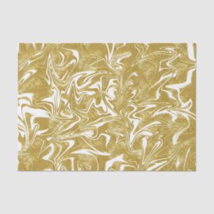 Geel goud en zwart Elegant Glam Marble Swirl Tissuepapier