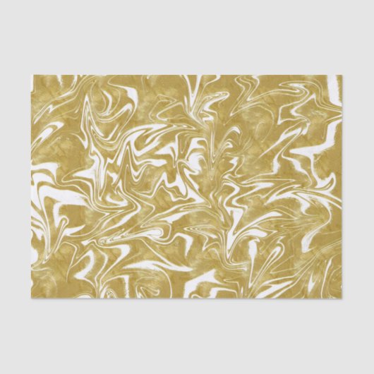 Geel goud en zwart Elegant Glam Marble Swirl Tissuepapier (Voorkant)